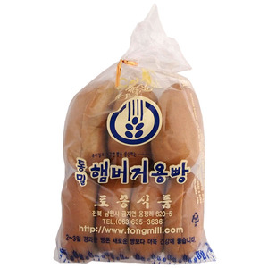 우리밀 통밀 햄버거용빵 260g 무방부제 통밀빵